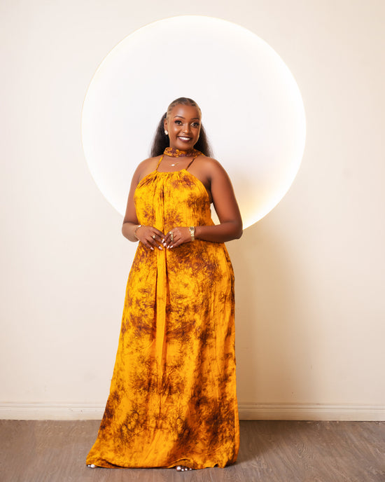 Zia Backless Maxi Dress -Yellow