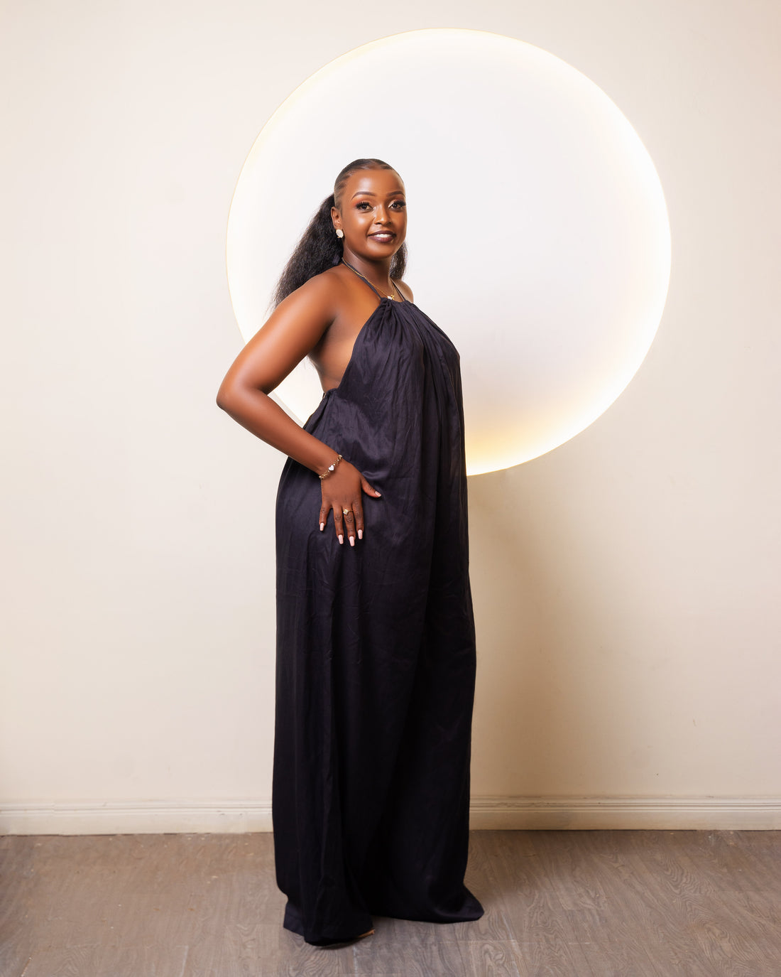 Zia Backless Maxi Dress - Black