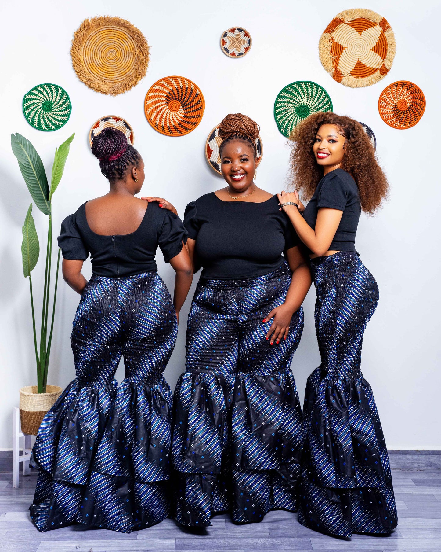 Kimi Ankara Bell Bottom Pant set - Black