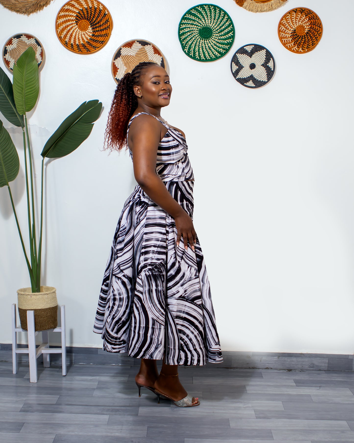 Aaliyah Women's Two piece Skirt Set - Black/White