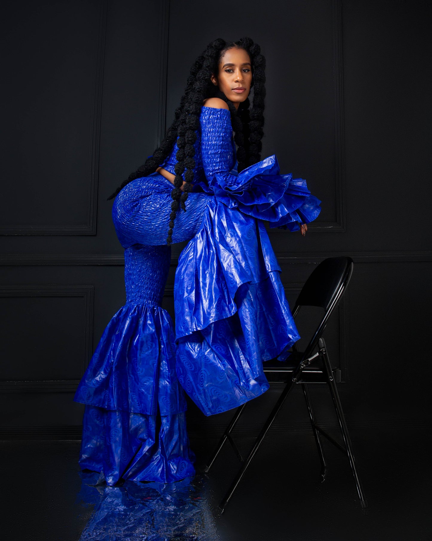 Kimi Ankara Bell Bottom Pant set - Blue