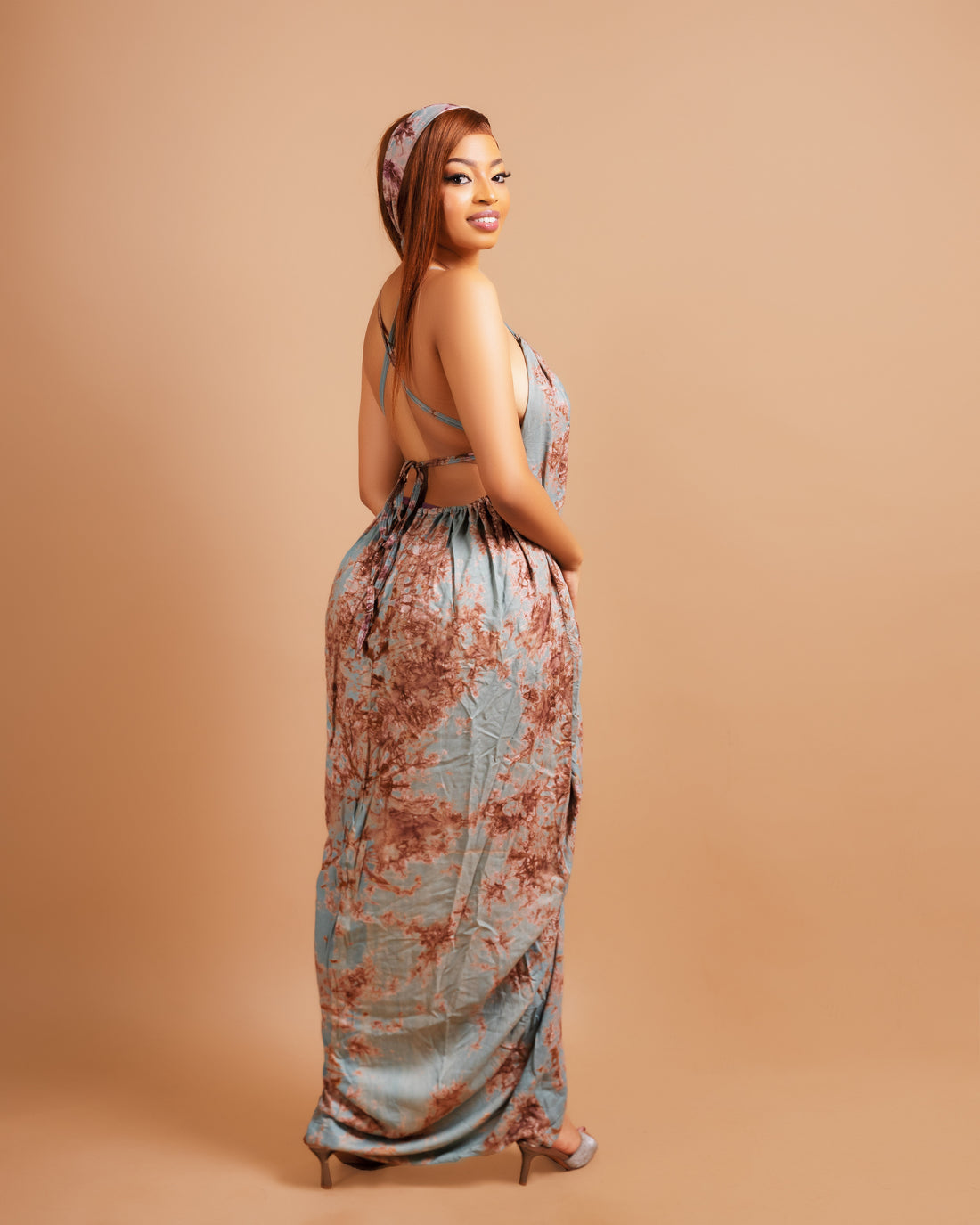 Zia Backless Maxi Dress - Gray