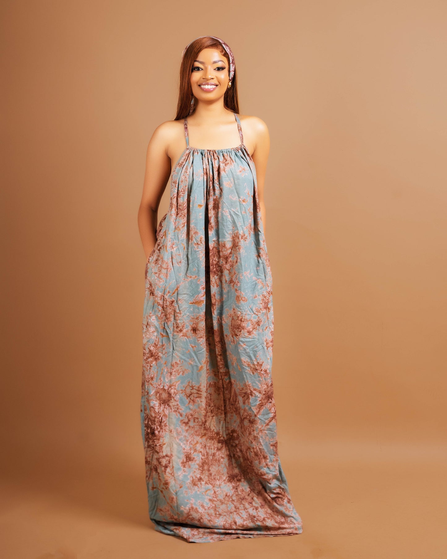 Zia Backless Maxi Dress - Gray