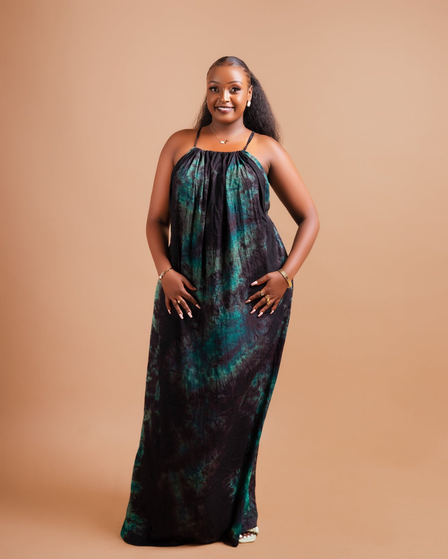 Zia Backless Maxi Dress - Green
