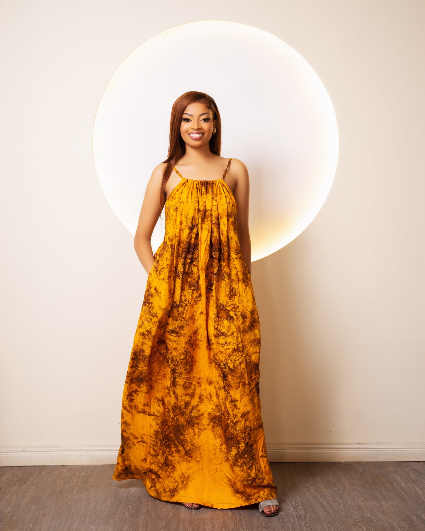 Zia Backless Maxi Dress -Yellow