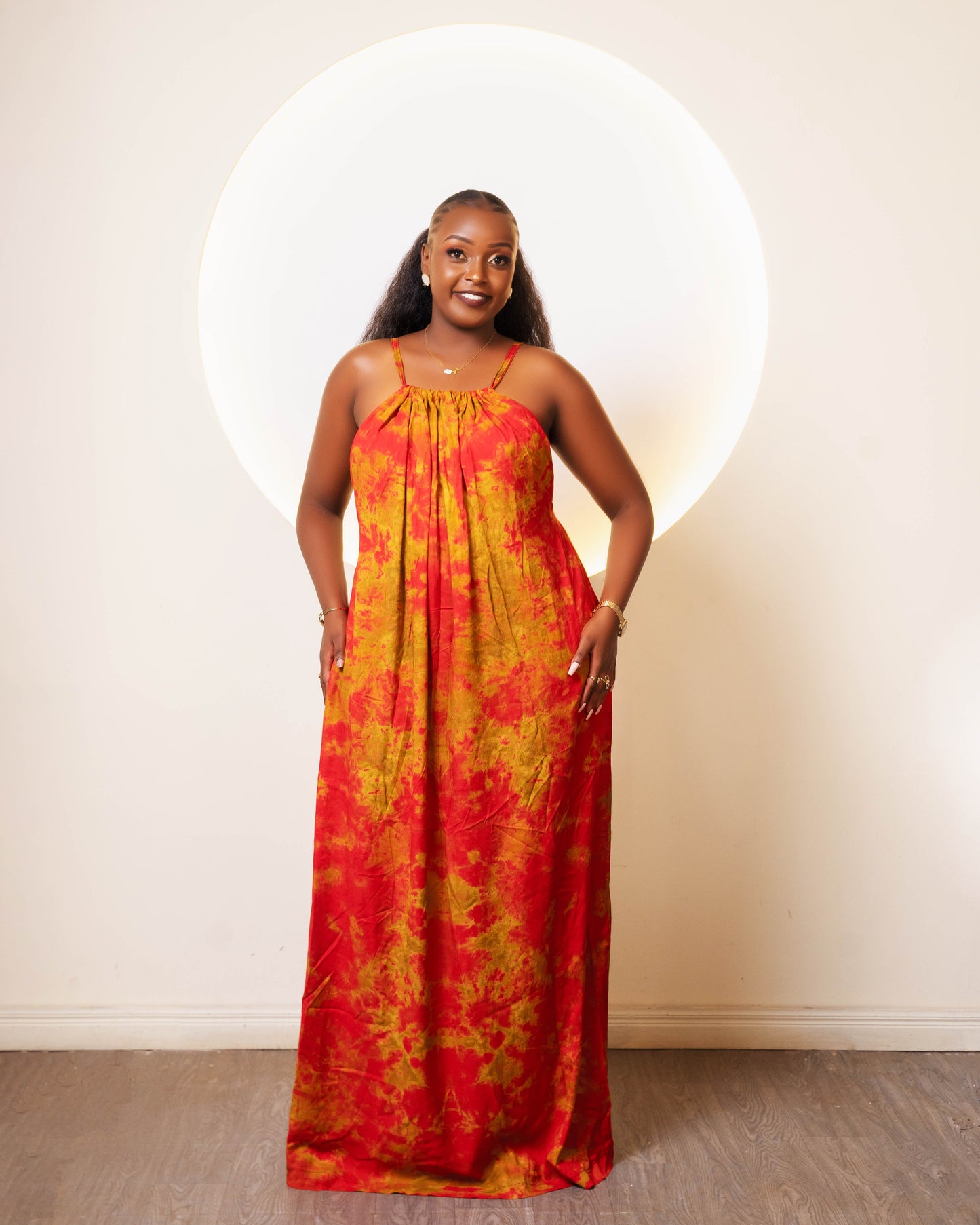 Zia Backless Maxi Dress - Orange