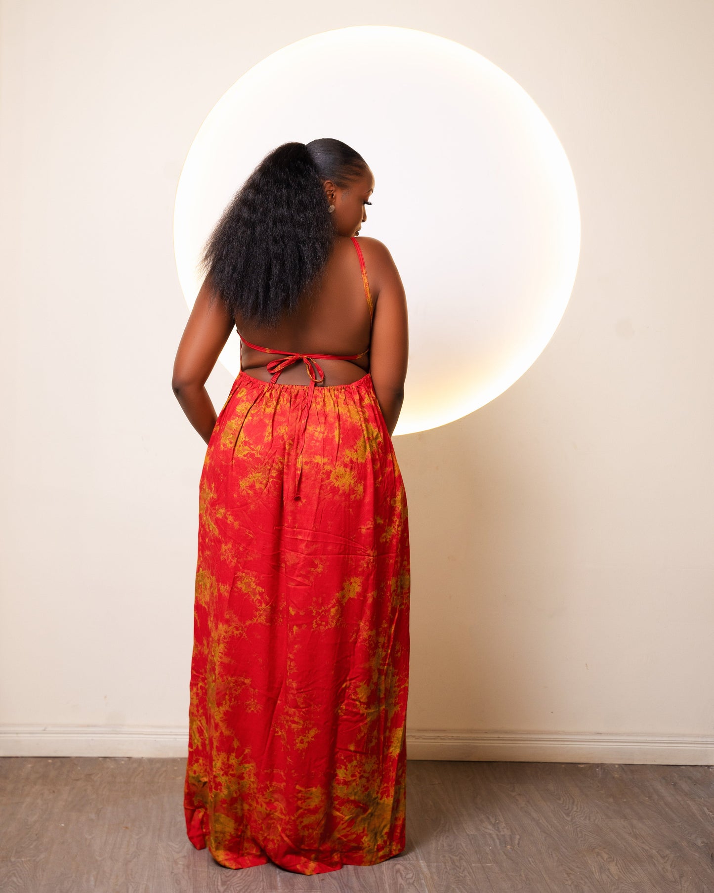 Zia Backless Maxi Dress - Orange
