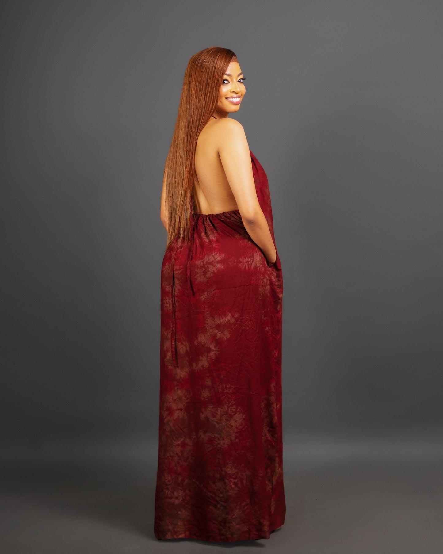 Zia Backless Maxi Dress - Red