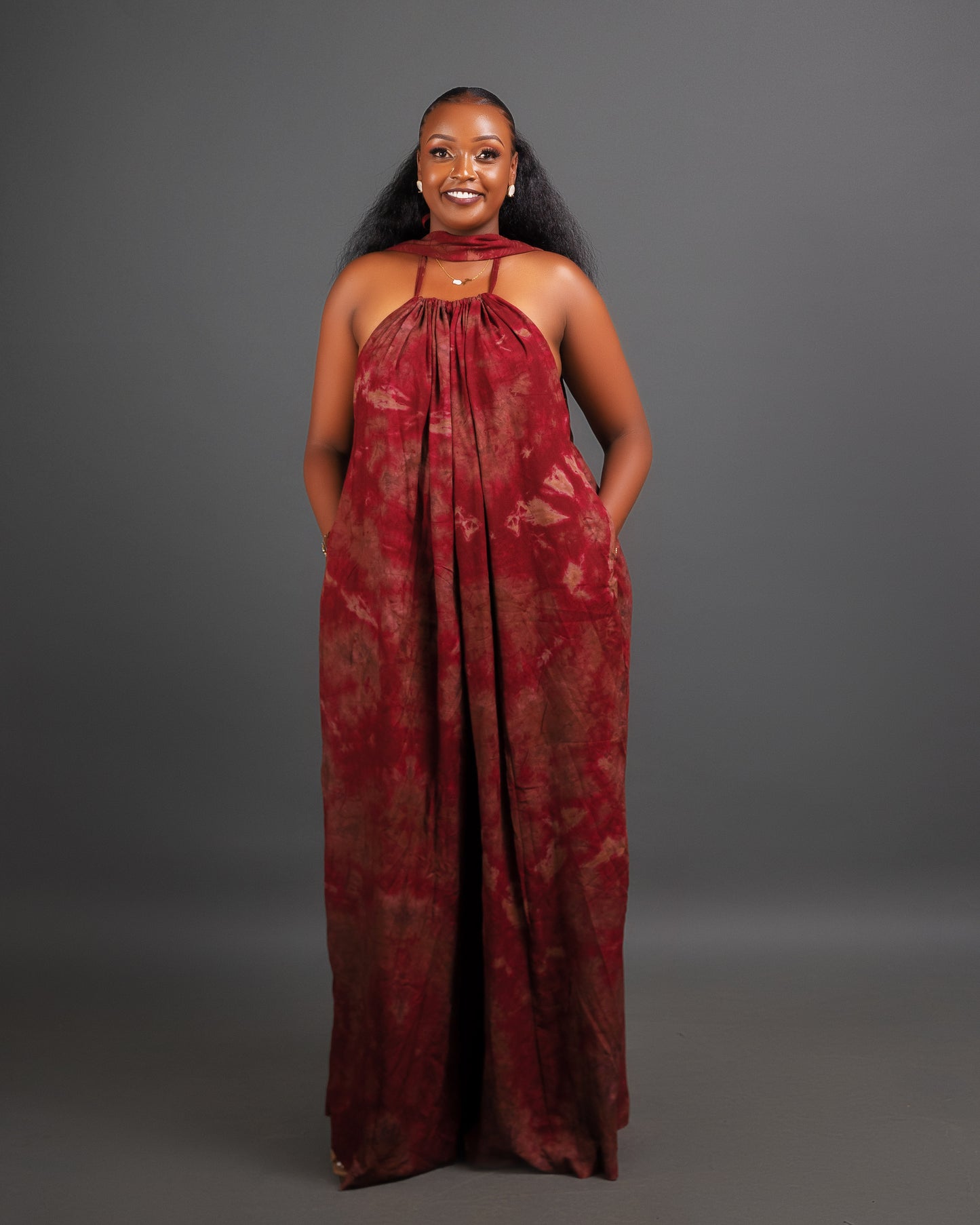 Zia Backless Maxi Dress - Red