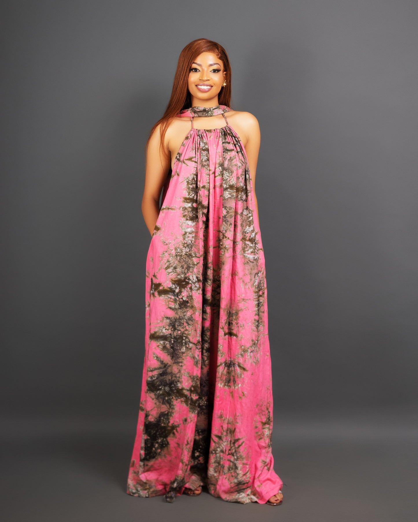 Zia Backless Maxi Dress - Pink