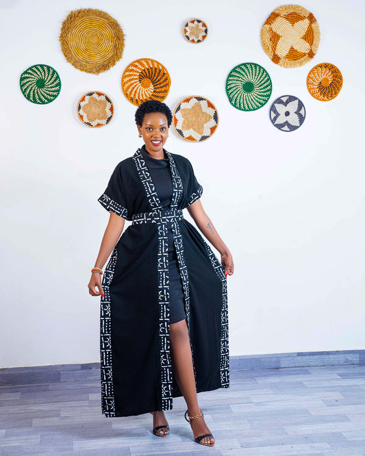 Lola Chiffon Kimono  - Black and White