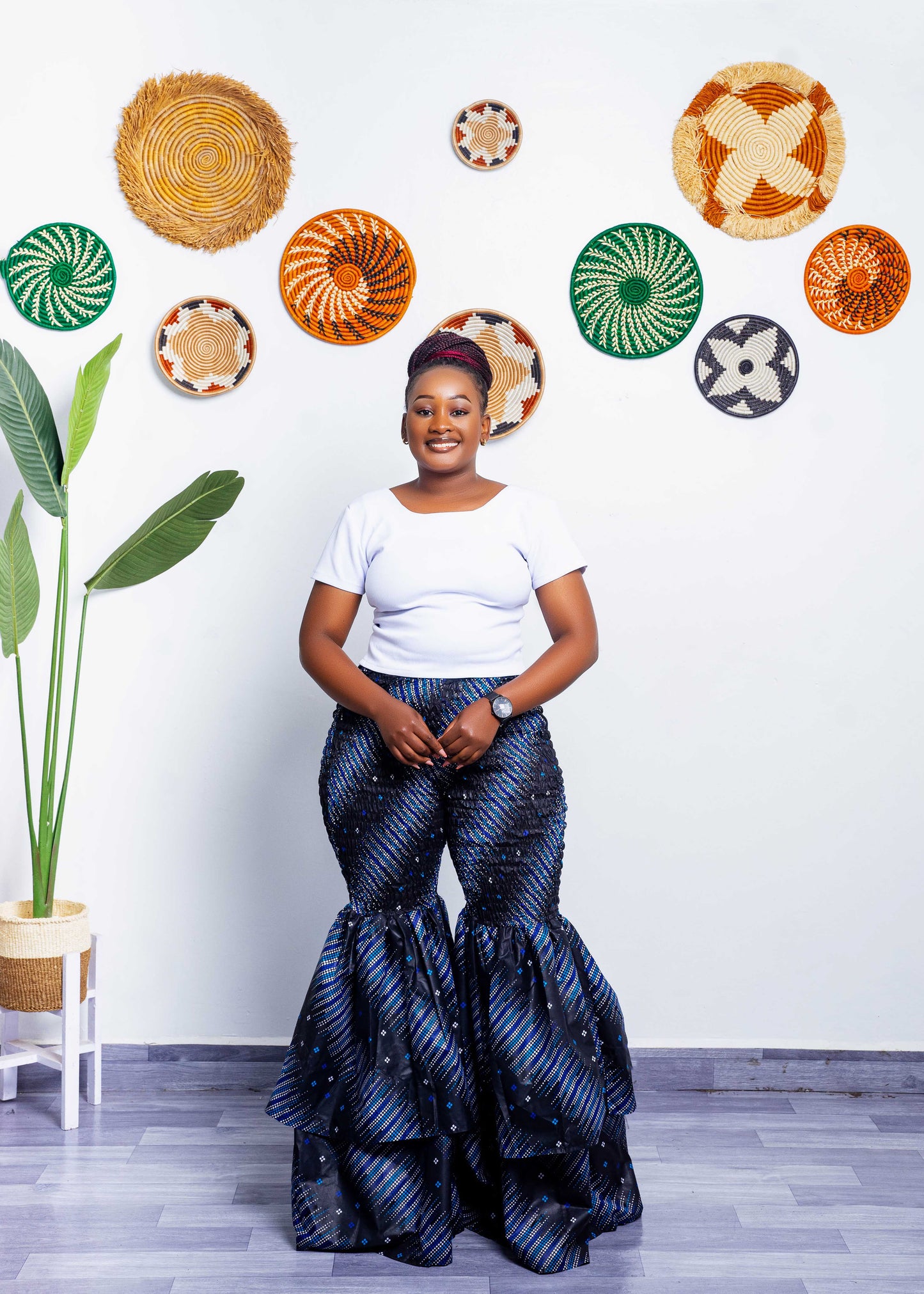 Kimi Ankara Bell Bottom Pant set - Black