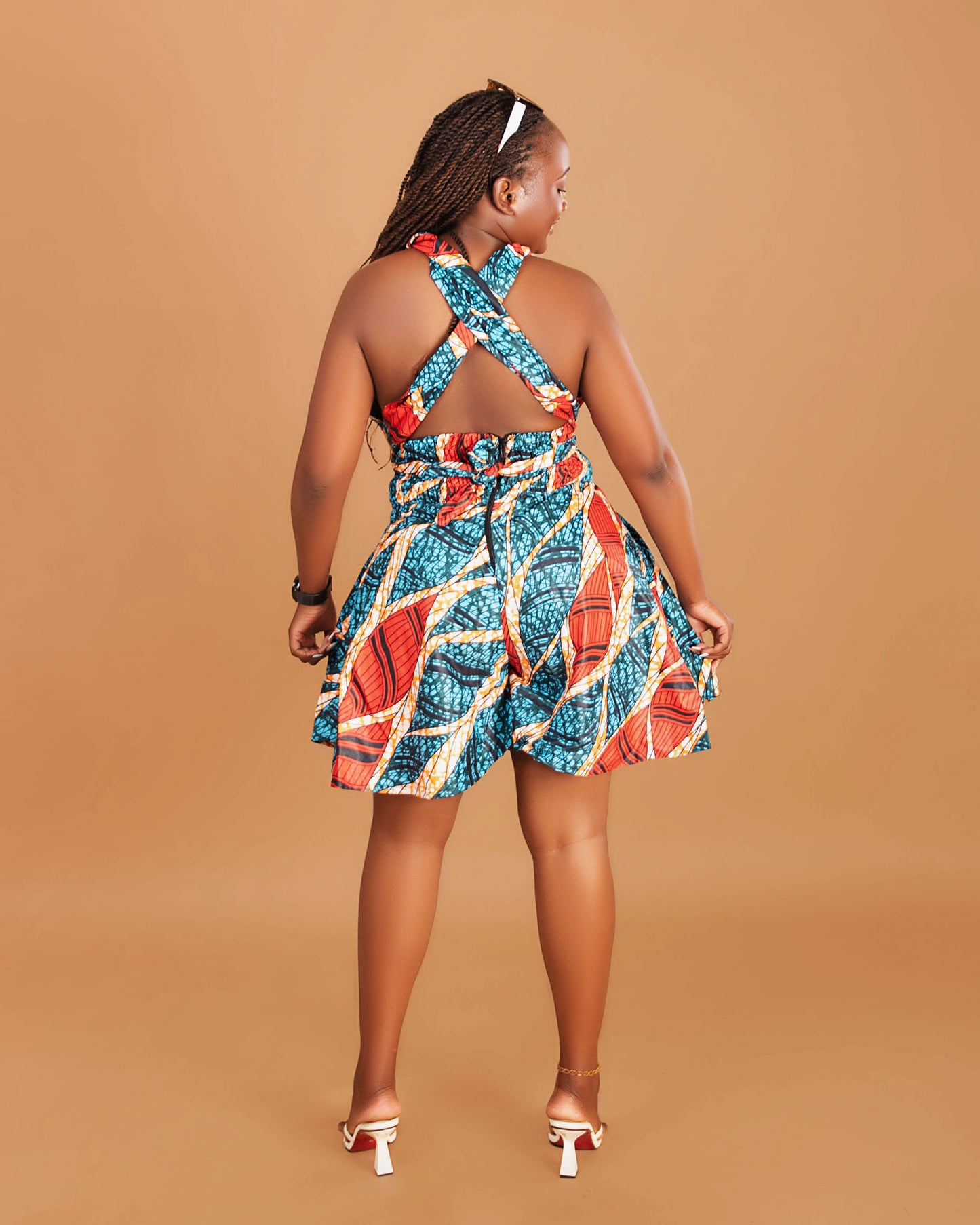 Ndio Women's African Print Infinity Romper