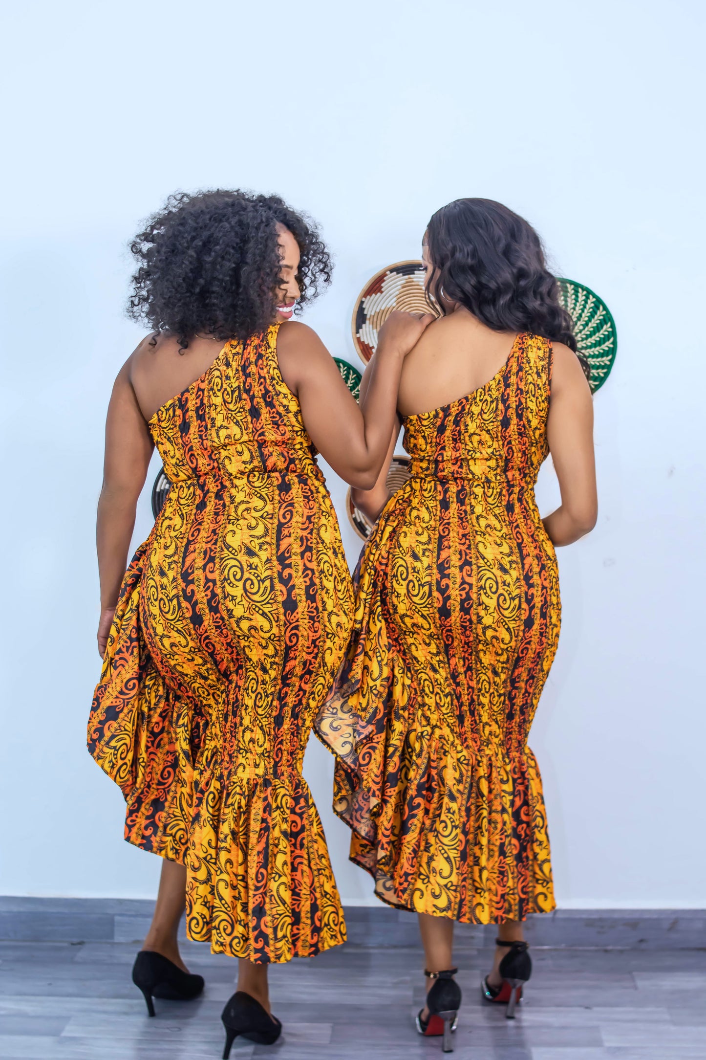 Zarah Women's African Print One-shoulder Ruffle Dress