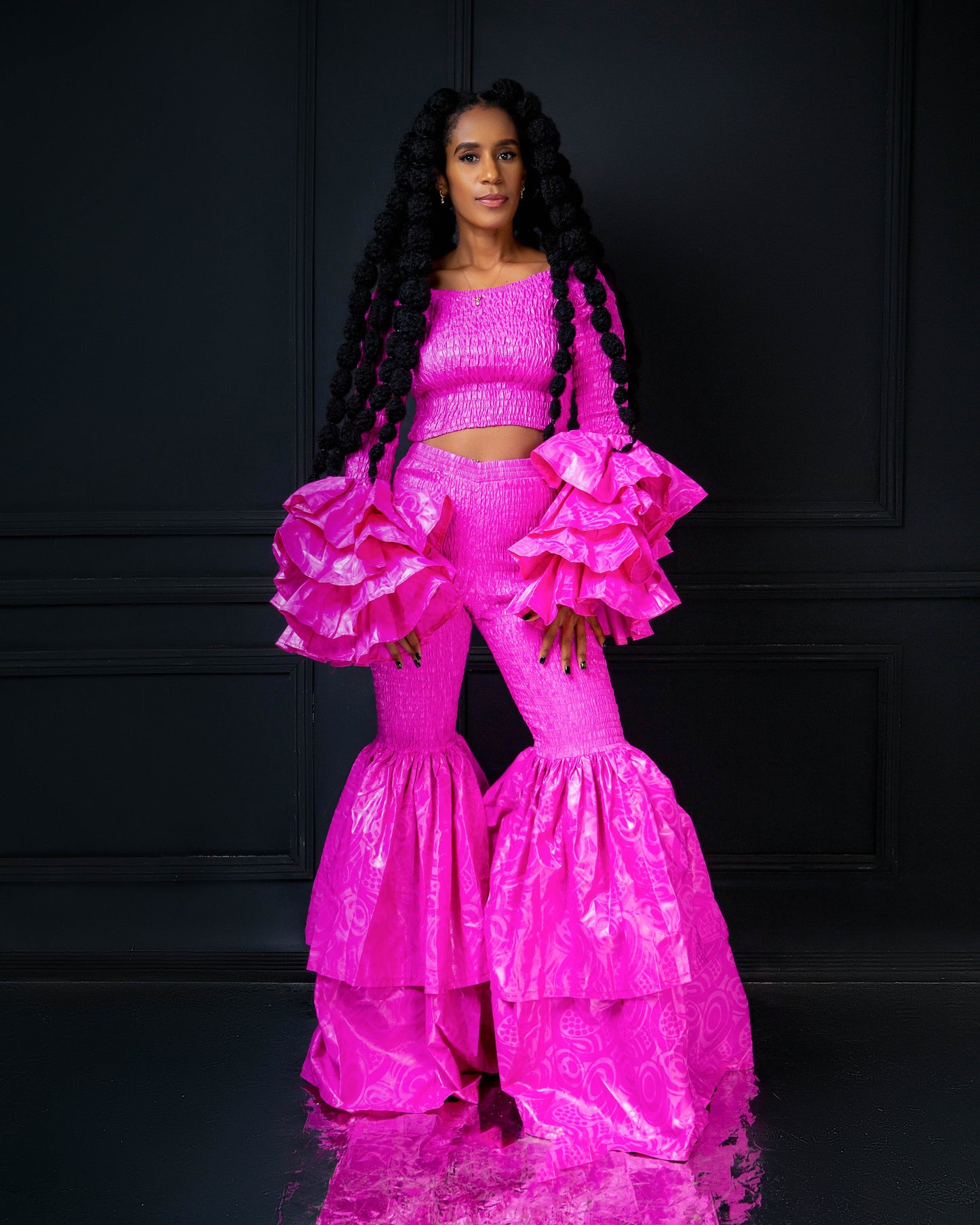 Kimi Ankara Bell Bottom Pant set - Pink