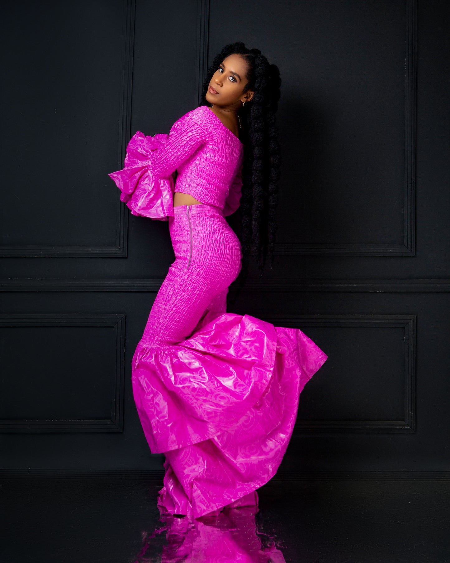 Kimi Ankara Bell Bottom Pant set - Pink