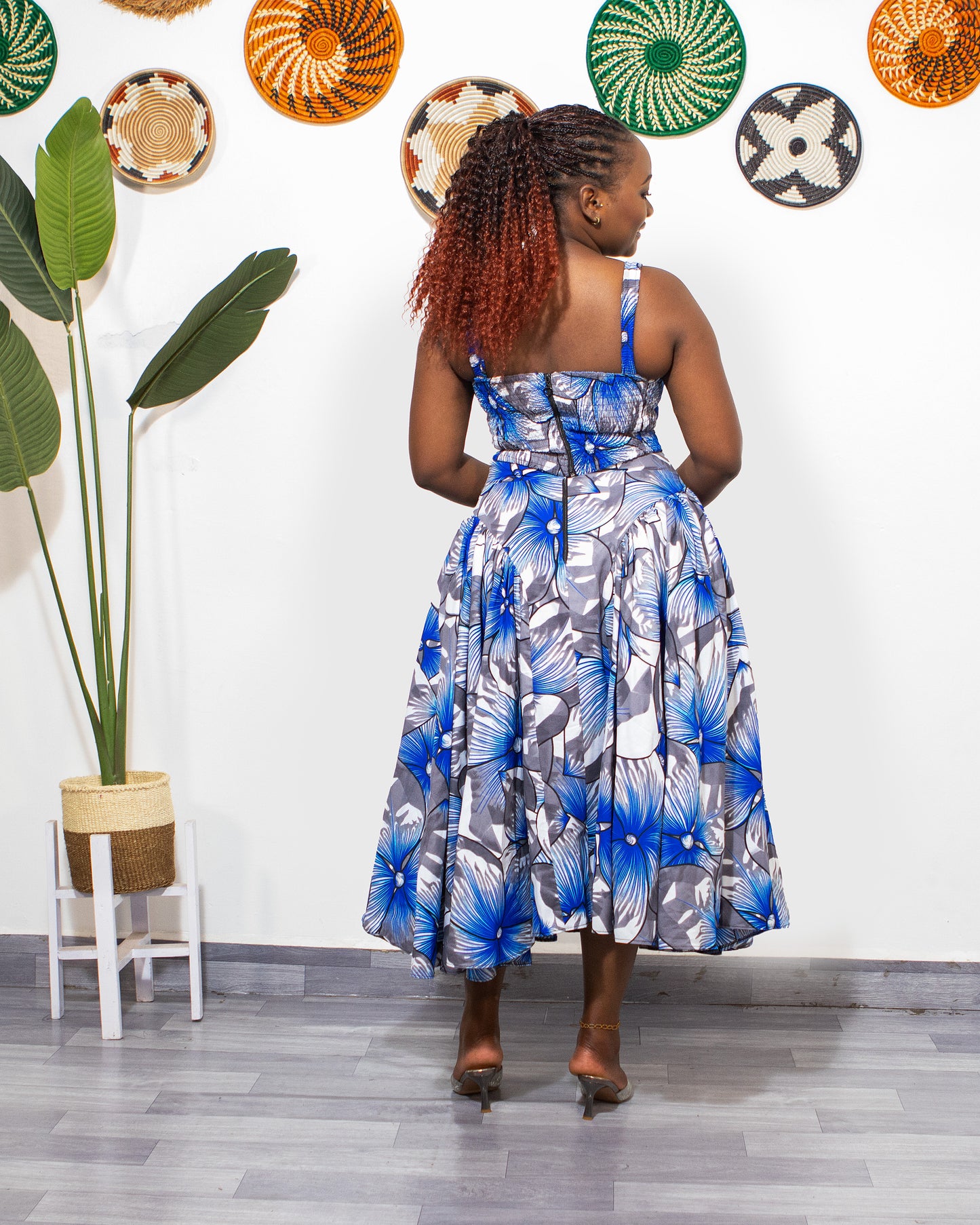 Aaliyah Women's Two piece Skirt Set - Blue/White