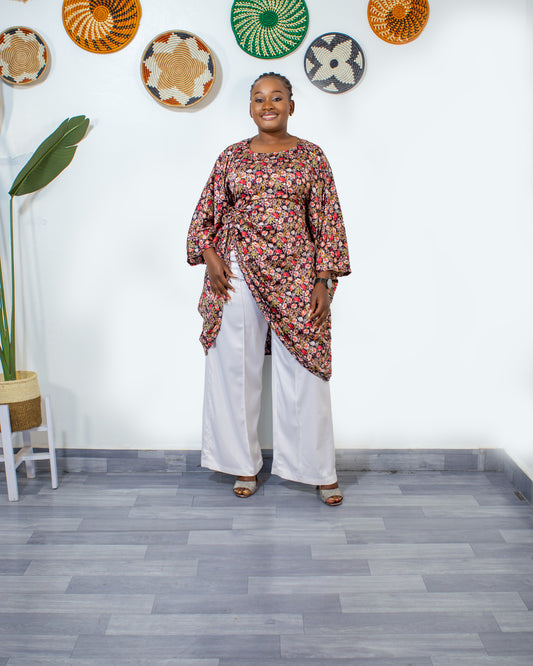 Gaby Women's Oversized Silk Blouse - Red