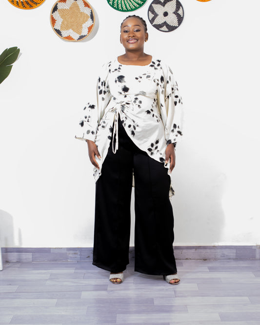 Gaby Women's Oversized Silk Blouse - White