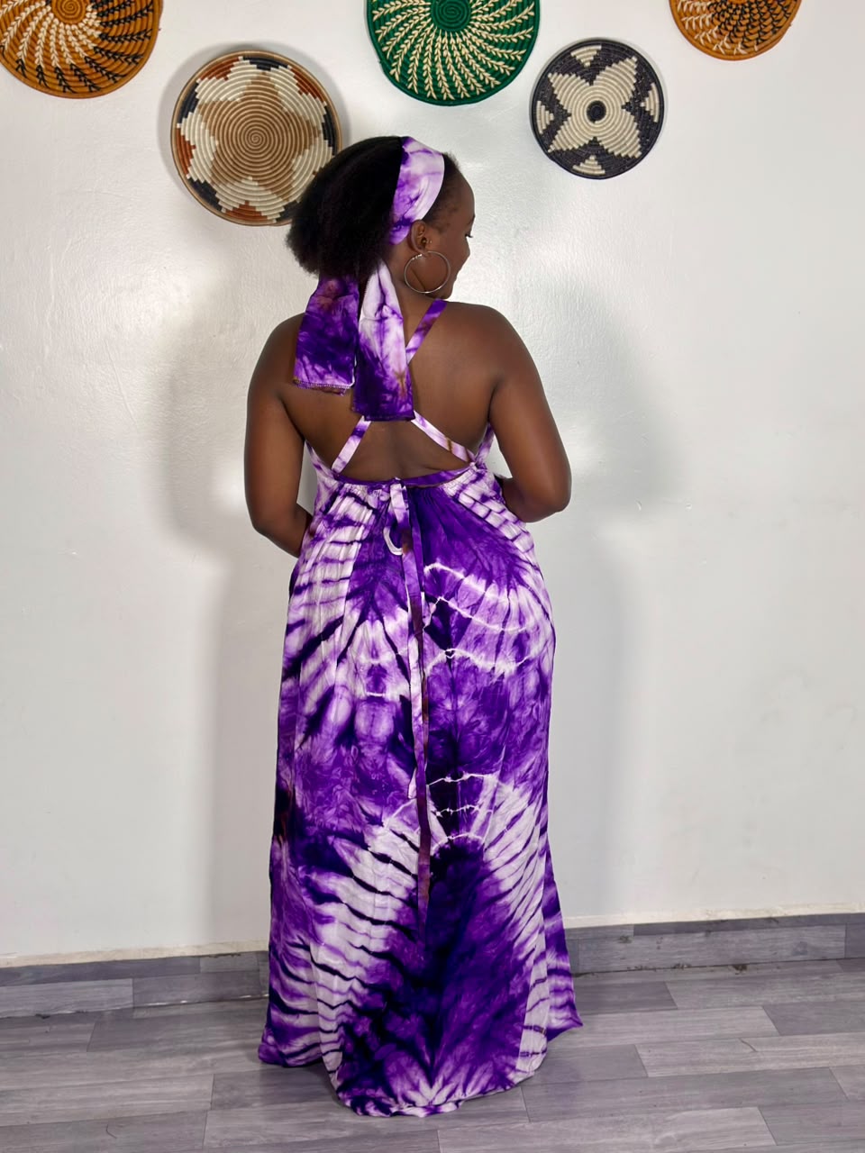 Zia Backless Maxi Dress- Purple